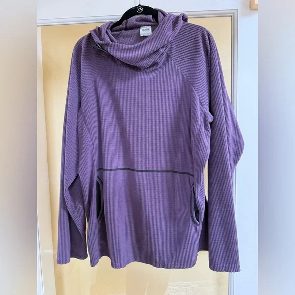 Melanzana Micro Grid Hoodie in Eggplant - Picture 1 of 4